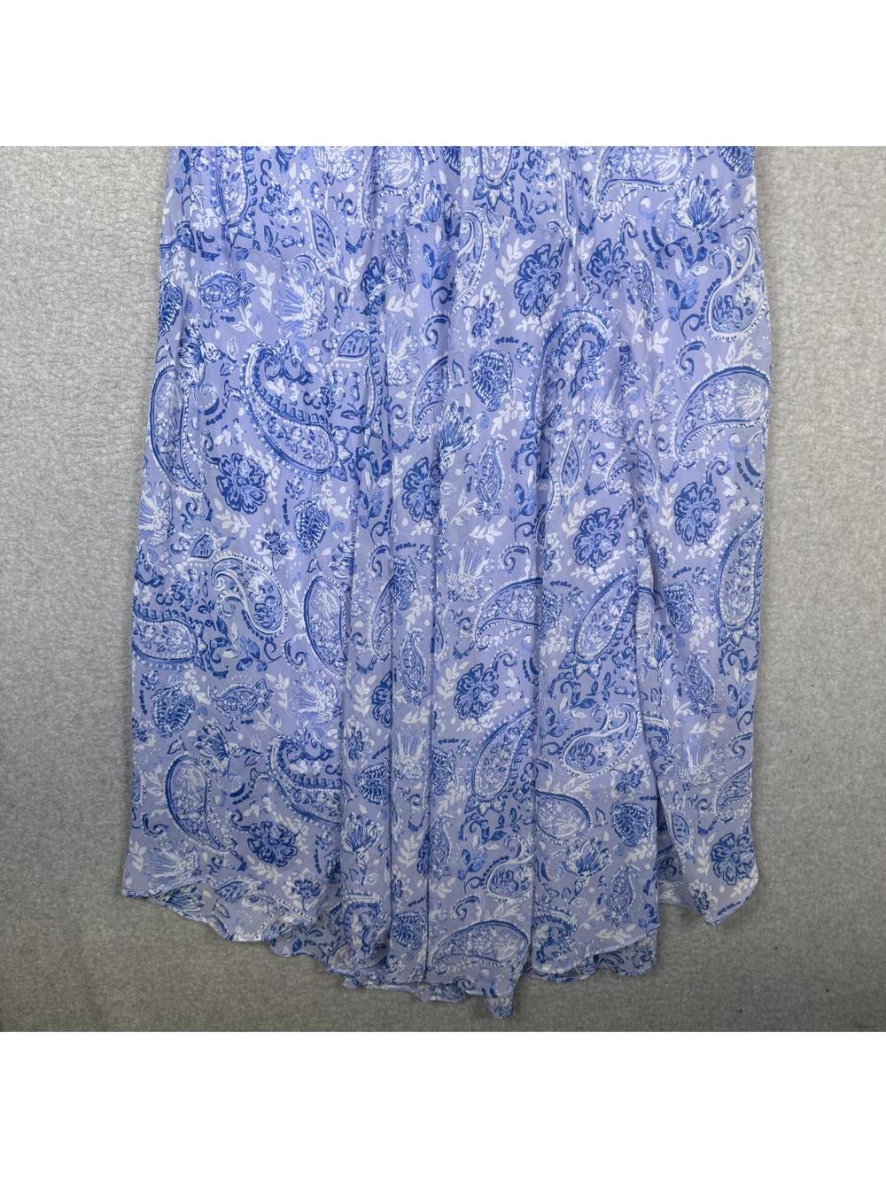 Brand New Catherines Women's Size 2X Plus Blue Print Flowy Sleeveless Midi Dress - Picture 8 of 9